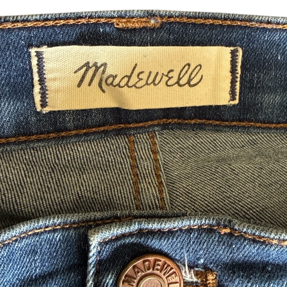 Madewell High Rise Skinny Jeans Medium Wash Raw Hem Size 30 - Picture 8 of 10